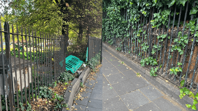 Before and after image of long term pavement obstruction